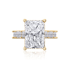 Load image into Gallery viewer, Radiant Cut Engagement Ring - Hidden Halo, Diamond Shoulders