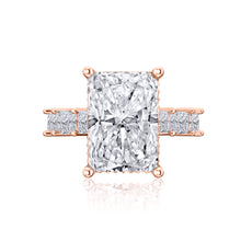 Load image into Gallery viewer, Radiant Cut Engagement Ring - Hidden Halo, Diamond Shoulders