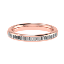 Load image into Gallery viewer, Channel Set Baguette Cut Diamond Half Eternity Ring 0.80ct