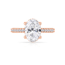 Load image into Gallery viewer, Oval Cut Engagement Ring - Hidden Halo, Diamond Shoulders