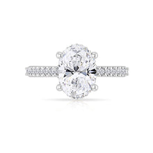 Load image into Gallery viewer, Oval Cut Engagement Ring - Hidden Halo, Diamond Shoulders