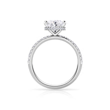 Load image into Gallery viewer, Oval Cut Engagement Ring - Hidden Halo, Diamond Shoulders