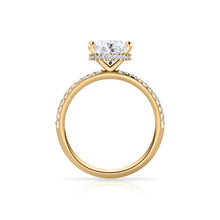 Load image into Gallery viewer, Oval Cut Engagement Ring - Hidden Halo, Diamond Shoulders