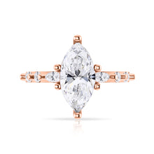 Load image into Gallery viewer, Marquise Cut Engagement Ring, Marquise Diamond Shoulders
