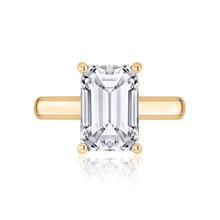 Load image into Gallery viewer, Emerald Cut Centre Diamond Engagement Ring – Hidden Halo