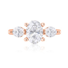 Load image into Gallery viewer, Oval & Marquise Three Stone Engagement Ring