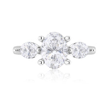 Load image into Gallery viewer, Oval & Marquise Three Stone Engagement Ring