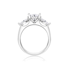 Load image into Gallery viewer, Oval & Marquise Three Stone Engagement Ring