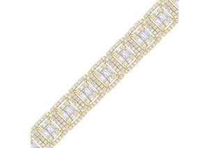 Large Baguette Line Bracelet set in 18ct Gold