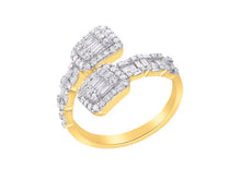 Load image into Gallery viewer, Baguette Cluster Wrap Ring set in 18ct Gold