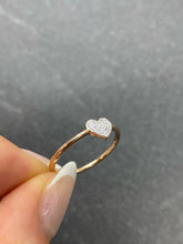 Load image into Gallery viewer, Mini Heart Diamond Ring set 18ct Gold
