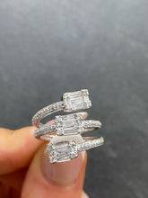 Load image into Gallery viewer, 3 Baguette Cluster Wrap Ring set in 18ct Gold
