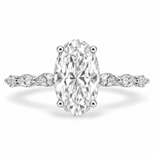 Load image into Gallery viewer, Oval Cut Engagement Ring - Marquise Diamond Set Shoulders