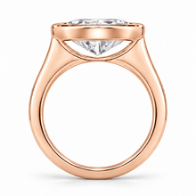 Load image into Gallery viewer, Oval Cut Engagement Ring - Rubover set East-West
