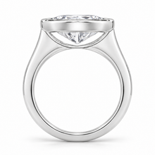 Load image into Gallery viewer, Oval Cut Engagement Ring - Rubover set East-West