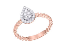 Load image into Gallery viewer, Pear Cluster Braided Ring set in 18ct Gold