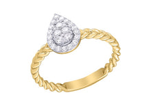 Load image into Gallery viewer, Pear Cluster Braided Ring set in 18ct Gold