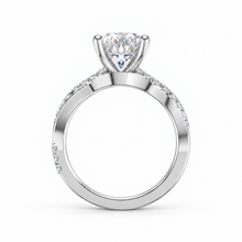 Load image into Gallery viewer, Round Brilliant Cut Engagement Ring - Twisted Diamond Set Shoulders