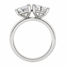 Load image into Gallery viewer, Toi et Moi Ring – Emerald Cut & Pear Cut Diamonds