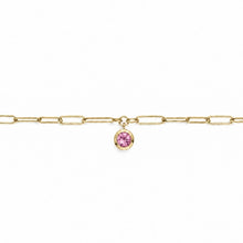 Load image into Gallery viewer, Paperlink Coloured Rubover Bracelet set in 9ct Gold