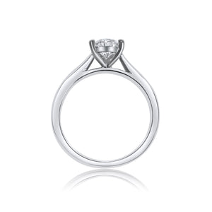 Platinum Engagement Ring 0.51ct Pear Cut - Cathedral Setting