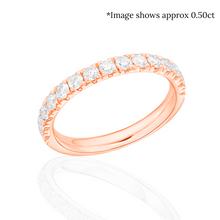 Load image into Gallery viewer, Fishtail Set Round Brilliant Cut Diamond Half Eternity Ring