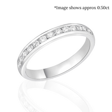 Load image into Gallery viewer, Channel Set Round Brilliant Cut Diamond Half Eternity Ring