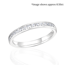 Load image into Gallery viewer, Channel Set Princess Cut Diamond Half Eternity Ring
