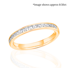 Load image into Gallery viewer, Channel Set Princess Cut Diamond Half Eternity Ring