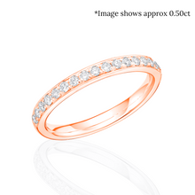 Load image into Gallery viewer, Grain Set Round Brilliant Cut Diamond Half Eternity Ring