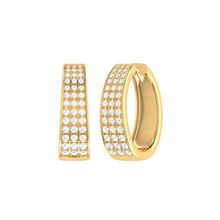 Load image into Gallery viewer, Diamond Triple Row Hoop Earrings 0.99ct set in 18ct Gold
