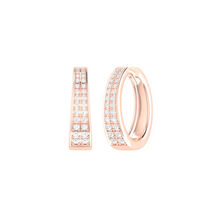 Load image into Gallery viewer, Diamond Double Row Hoop Earrings 0.48ct set in 18ct Gold
