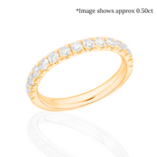 Load image into Gallery viewer, Fishtail Set Round Brilliant Cut Diamond Half Eternity Ring