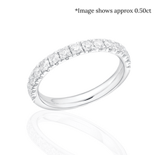 Load image into Gallery viewer, Fishtail Set Round Brilliant Cut Diamond Half Eternity Ring