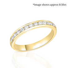 Load image into Gallery viewer, Channel Set Round Brilliant Cut Diamond Half Eternity Ring