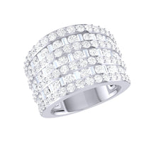 Load image into Gallery viewer, Diamond 7Row Dress Ring 3.74ct set in 18ct White Gold