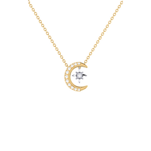 Moon Diamond Necklace 0.08ct set in 18ct Gold