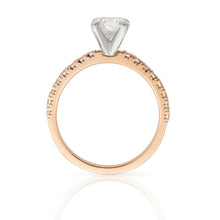 Load image into Gallery viewer, Platinum Engagement Ring 0.97ct Round Brilliant Cut - High Setting
