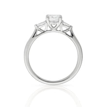 Load image into Gallery viewer, Platinum Engagement Ring 1.05ct Radiant &amp; Pear Shaped Three Stone
