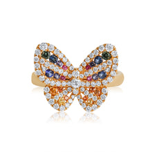 Load image into Gallery viewer, Sapphire Rainbow Butterfly Dress Ring 0.90ct set in 18ct Rose Gold