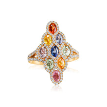 Load image into Gallery viewer, Sapphire Rainbow Marquise Shaped Dress Ring 2.79ct set in 18ct Rose Gold