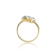 Load image into Gallery viewer, 18ct Yellow Gold Pear & Round Twist Diamond Dress Ring 0.64ct
