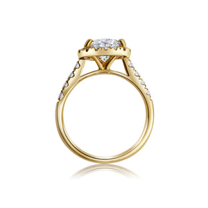 18ct Yellow Gold Engagement Ring 2.48ct - Pear Cut Halo