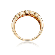 Load image into Gallery viewer, Sapphire Rainbow Wave Dress Ring 2.19ct set in 18ct Rose Gold