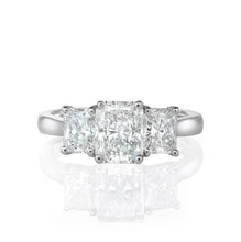 Load image into Gallery viewer, Platinum Radiant Three Stone Ring 2.51ct

