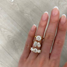 Load image into Gallery viewer, Toi et Moi Ring – Emerald Cut &amp; Pear Cut Diamonds
