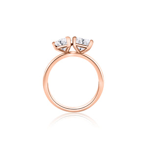 Toi et Moi Ring – Emerald Cut & Pear Cut Diamonds