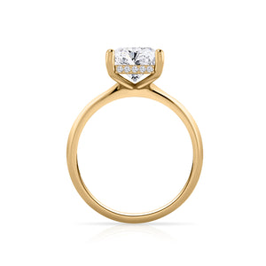 Emerald Cut Centre Diamond Engagement Ring – Hidden Halo