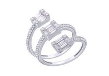 Load image into Gallery viewer, 3 Baguette Cluster Wrap Ring set in 18ct Gold
