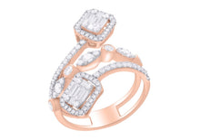 Load image into Gallery viewer, Twist Diamond Baguette Ring set in 18ct Gold
